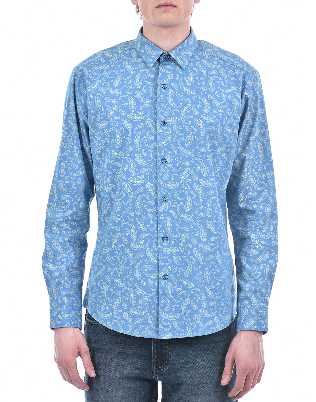 Numero Uno Men Paisley Blue Shirt